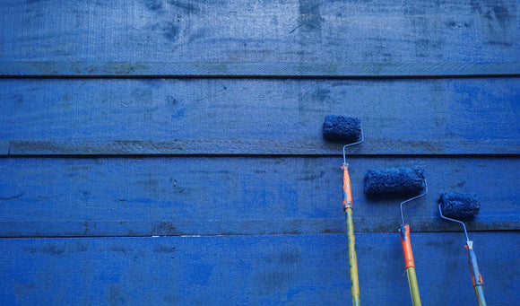 Blue paint wall